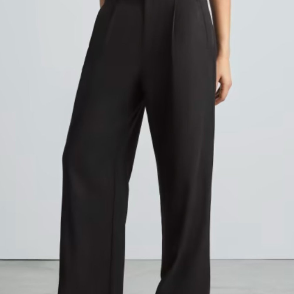 Wide Leg Black Jumpsuit Pants